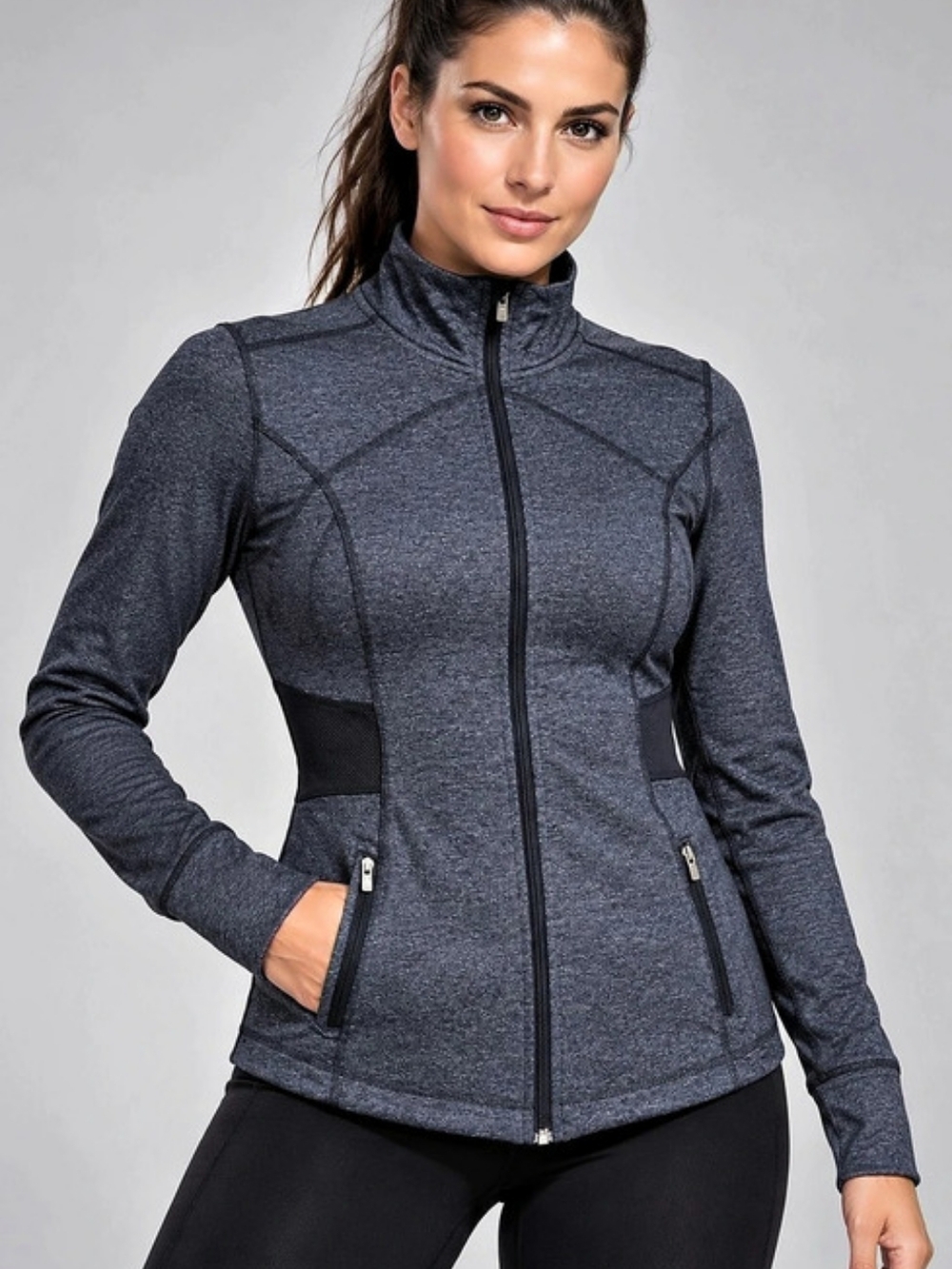 Old Navy Women's Full-Zip Athletic Jacket in Gray